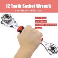 48 in 1 NEW Socket Wrench Multifunction Universal Tool with Spline Bolts 360 Degree Revolving Spanner (Red & Black). 