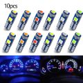 10Pcs T5 W1.2W 27 74 86 206 3SMD 3030 LED Car Interior Light Auto Side Light T5 LED Dashboard Gauge Instrument Lamp Bulbs car dashboard light lamp. 