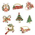 8Pcs Christmas Napkin Rings -Napkin Holder Rings for Holiday Christmas Table Decoration Elk Napkin Buckle.