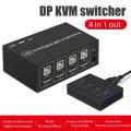 Multifunction 4K USB KVM Switch Box 4 Ports 4K HDMI- USB KVM Switch Box Support PC Printer Wireless Keyboard Mouse Switcher-Style 2. 