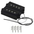 1 Set Pb P Bass Pickup Humbucker Pickup for 4 String P Bass Guitar Part & 1 Set Pro Electric Bass Open Type Noiseless Bridge Pickup for 4 String Jazz Bass Jb Style,Black 95X18.3Mm.
