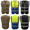 High Visibility Waistcoat Reflective Safety Vest Mens Construction Worker Night Runner Cyclist 9 Colors Company Logo Print.