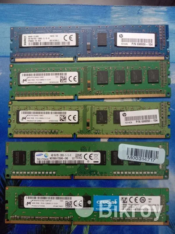 DDR3 4GB 12800u 1600 mhz Ram Premium Quality used for DESKTOP COMPUTER  -with year warranty