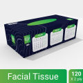 56 Box 120X2 Ply Planet Facial Tissue Paper Random Design Box. 