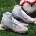 【selevn roind】 ZHENZU Size 35-45 Men Boys Soccer Shoes Football Boots High Ankle Kids Cleats Training Sport Sneakers Football Shoes.