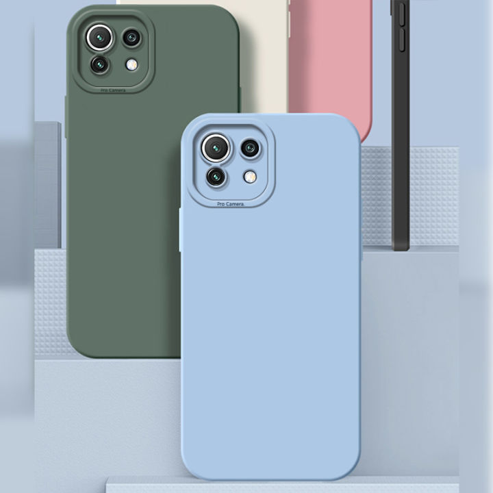 Olige%20Case%20For%20Xiaomi%20Mi%2011%20Lite%205G%20NE%20Liquid%20Silicone%20Matte%20Shockproof%20Soft%20Phone%20Back%20Cover%20-%20Image%204