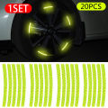 20 Pcs Car Tire Rim Reflective Sticker Night Safety Warning Strip Motorcycle Bike Auto Wheel Hub Reflector Stickers. 