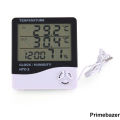 Temperature Humidity hygrometer thermometer HTC-2 LCD Digital Indoor Outdoor Sensor Probe with Clock.