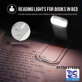 LED USB Rechargeable Clip-on Book Reading Light – Adjustable Brightness, Eye Protection, Portable Bookmark Lamp for Night Reading.