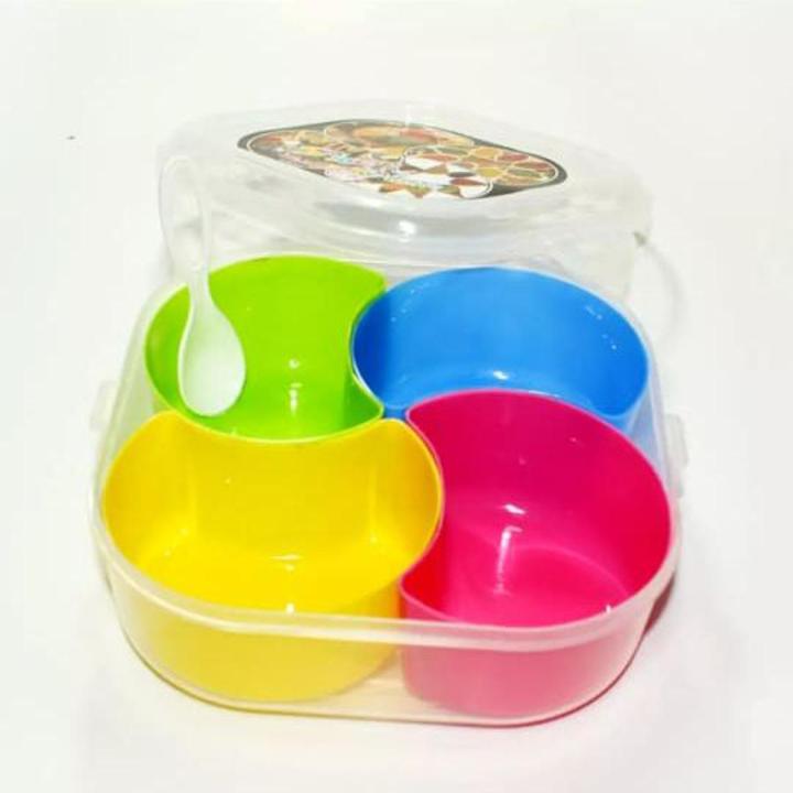 Food Grade Plastic Spice Box with 4 Spice Containers with free Spoon ...