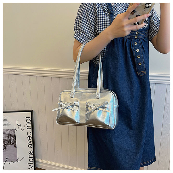 Bowling%20bag%20bag%20women's%20bag%20cross-border%20new%20pleated%20cloud%20bow%20fashion%20sense%20of%20quality%20large-capacity%20boston%20bag%20-%20Image%202