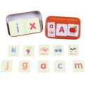 Anti-Tear Flash Cards Learning Alphabet Puzzle Cards, Matching Puzzle Cognitive Early Educational Learning Toys Mental Storage Box Alphabet Tik Tok. 