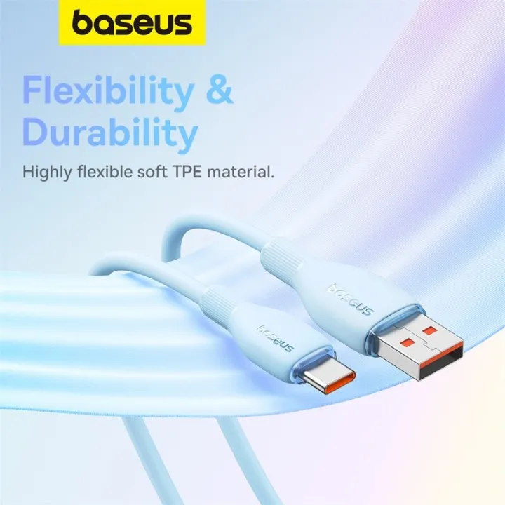 Baseus%20100W%20USB%20A%20To%20Type-C%20Cable%20Charger%206A%20Qualcomm%203.0%20QC%20Quick%20Charge%20Fast%20Charging%20480%20Gbps%20Data%20Transfer%20Elastic%20Silicone%20For%20Phone%20Tablet%20Laptop%20Digital%20Devices%20-%20Image%202