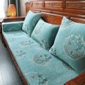 Removable and Washable Red Solid Wood Sofa Cushion Window Cushion Chinese-Style One-Piece Three-Seat Removable and Washable Non-Slip Mat with Backrest. 