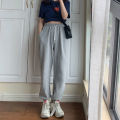【100%Cotton】Pants for Women Loose Slimming and All-Matching Trendy Korean Style High-End Pure Cotton Track Pants Ankle-Tied Sweatpants.