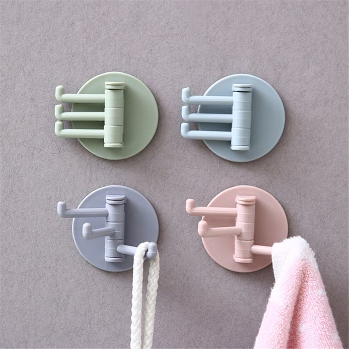Multifunctional%20bathroom%20wall%20shelf%20free%20punching%20seamless%20trace%20rack%20rotating%20hook%20strong%203%20branch%20rotating%20sticky%20hook%20-%20Image%202