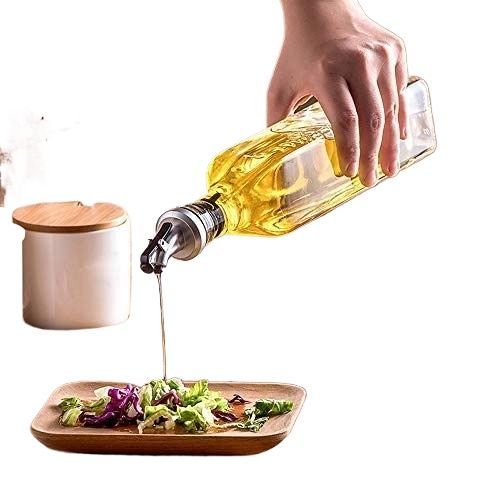 500ml Glass Oiler Leak-Proof Oil Pot Home Kitchen Oil Bottle With Scale Suitable For Oil