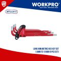 Workpro 9 Pcs Long Arm Allen Key Metric Point Key Set 1.5mm to 10mm. 