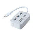 USB 3.0 Hub With MS SD M2 TF Multi-In-1 Card Reader. 