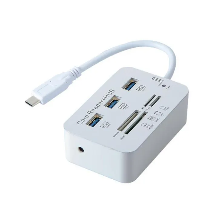 USB 3.0 Hub With MS SD M2 TF Multi-In-1 Card Reader