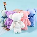 Coral Fleece Bear Towel Teacher’s Valentine's Day Gift Bear Hand Towel Wedding Gift Pure Color Cute Towel.