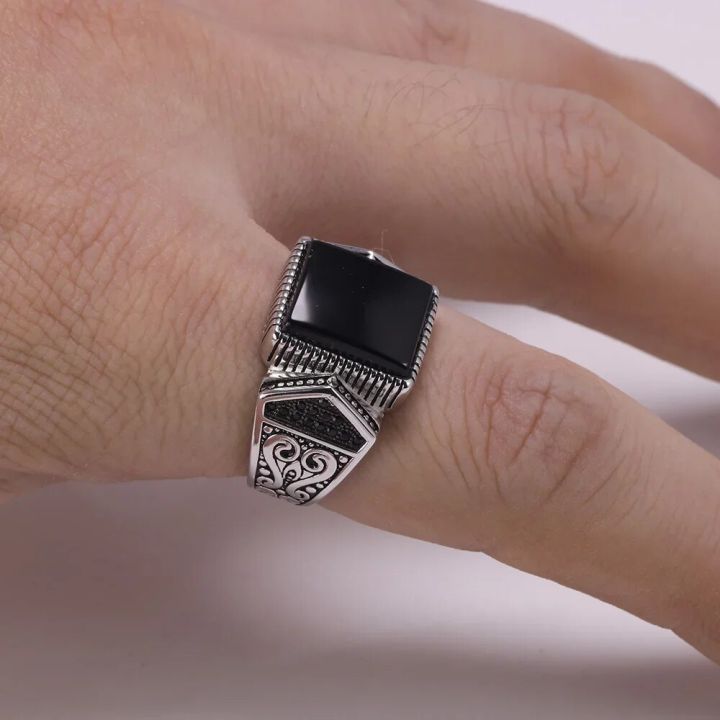 Guaranteed%20Mens%20Rings%20Silver%20s925%20Antique%20Turkish%20Rings%20For%20Mens%20Signet%20Ring%20With%20Stone%20Color%20Square%20Turkish%20Jewelry%20Anello%20Uomo%20-%20Image%203