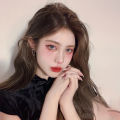 New Center-Parted Wig Women's Natural & Fluffy Mid-Length Long Hair Face Trimming Eight Words without Bangs Korean Style Micro Volume Full-Head Wig Style. 