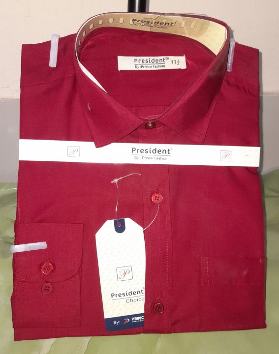 PREMIUM Quality Meroon Color 100% Cotton Fabrics Full Sleeve Casual Shirt, Formal Shirt, Solid color for Men