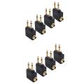 8 Pack Airplane Headphone Adapter ,Airline Airplane Flight Adapters for Headphones, Golden Plated 3.5mm Jack. 