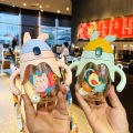 Cute Cartoon Animal Children Cup For Outdoor Travel School Leakproof Choking Proof Baby Feeding Cups With Straws Portable Baby Water Bottle 280ml. 