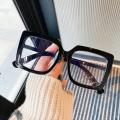 Black Square Glasses Women Fashion Oversized Clear Lens Eyeglasses Female Vintage Big Frame Anti Blue Light Spectacle.