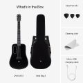 LAVA ME 2 Carbon Fiber Guitar with Effects 36" Acoustic Electric Travel Guitar w/Case (Freeboost-White) w/AirSonic FlyNeck, Plek Pro + Deluxe Bundle w/Stand, Strap, Headphones, Capo, Tuner.