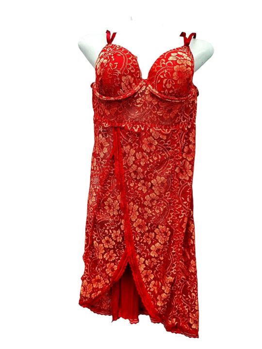 Women's%20Sexy%20Lace%20Net%20Nighty%20Nightgown%20Sleepwear%20Underwear%20Chemise%20-%20Image%204