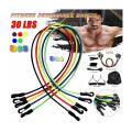 11 Pieces Portable Exercise Resistance Bands Set. 
