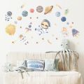 Wall Stickers for Boys Room Baby Nursary Room Decoration Cartoon Space Planet Astronaut Wall Decals Kids Bedroom Wallpaper Mural. 