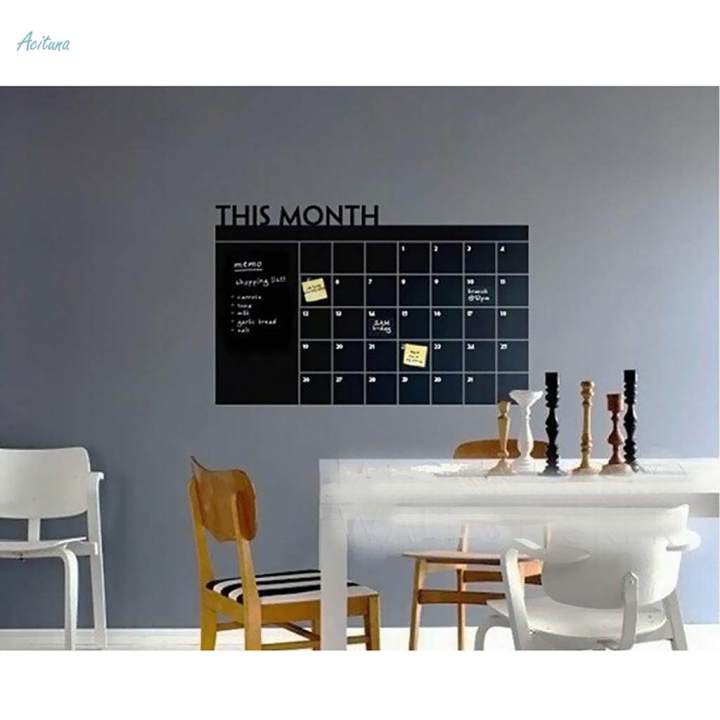 Monthly Planner Calendar Blackboard Removable Wall Sticker Chalk Board Decal