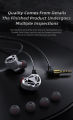 QKZ AK7 3.5mm Wired Headphones Musician HiFi Earphone Dual Drive Bass Stereo Headset Games Sports Earphones with Microphone with water repellency. 