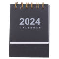 Simple Solid Color 2024 Mini Desktop Paper Calendar Dual Daily Scheduler Table Planner Yearly Agenda Organizer Desk.