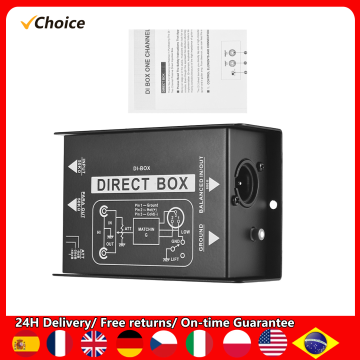 Professional Single Channel Passive DI-Box Direct Injection Audio Box Balanced Unbalance Signal Converter XLR TRS Interfaces