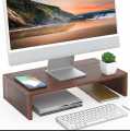 TV PC Desktop Modern Computer Monitor Stand Computer Monitor Riser with 16.7 Inch Shelf, Wood Desktop Stand for Laptop Computer Screen, Desk Organization, Office Supplies.