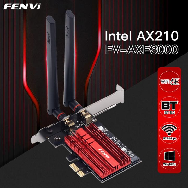 Carte Wi-Fi 6E Intel AX210 Interne - Bluetooth 5.2 - Pour PC Desktop Ou Laptop (MU-MIMO, OFDMA)