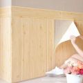 Wood grain 3D wall stickers self-adhesive wallpaper 1 pcs size: দৈর্ঘ্য =27.5/প্রস্থ =27.5 inch decoration bedroom living room TV background wall waterproof anti-collision wall skirt. 