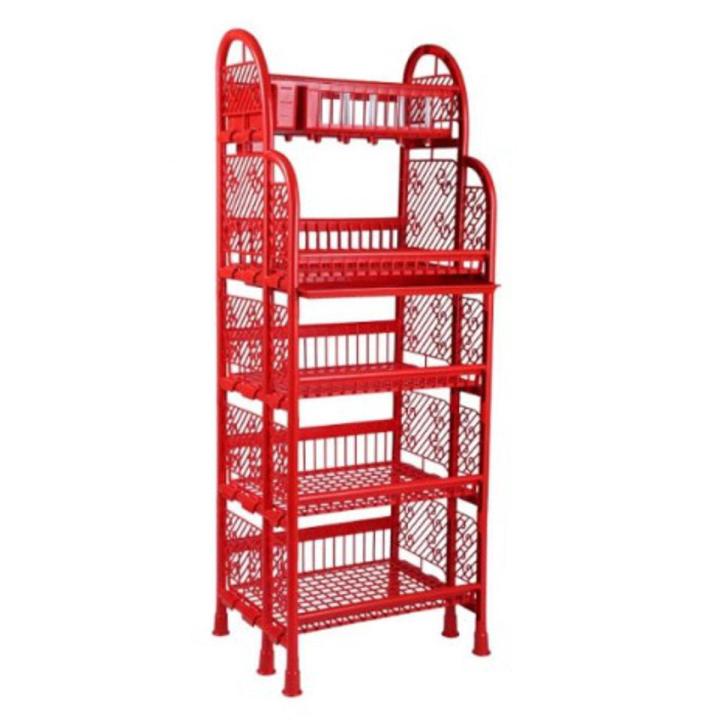 Classic Queen Kitchen Rack With Tray 5 Step -Red | Daraz.com.bd
