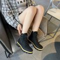 Women's Pocket Canvas Martin Boots2023Autumn Internet Hot Korean Style round Head Lace-up Platform All-Match British Style Booties. 