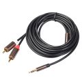 【Must-Have Accessories】 3.5Mm To 2Rca Audio Cable for Amplifiers Audio Car Aux. 