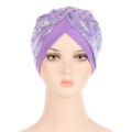 2022 New Women Glitter Sequins Turban Cap Muslim Indian Hat Headwear African Headwraps Ladies Headscarf Bonnet Islamic Hijab Cap. 