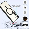 For Samsung Galaxy S23 Plus Mobile Cover MagSafe Compatible Shockproof Transparent Slim Fit Wireless Charging supported Frosted Border Phone Back Case Mobile Cove.