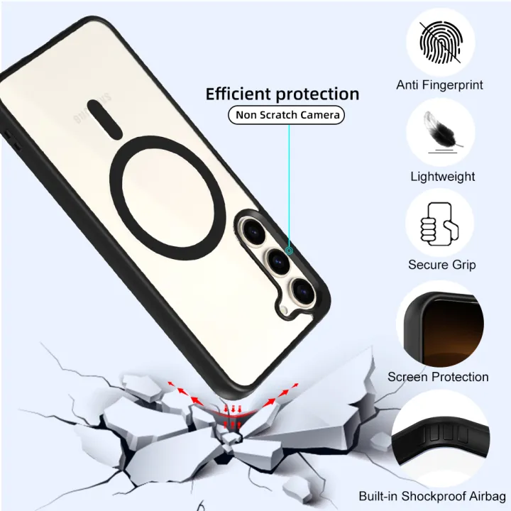For%20Samsung%20Galaxy%20S23%20Plus%20Mobile%20Cover%20MagSafe%20Compatible%20Shockproof%20Transparent%20Slim%20Fit%20Wireless%20Charging%20supported%20Frosted%20Border%20Phone%20Back%20Case%20Mobile%20Cove%20-%20Image%207