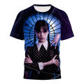 Wednesday Addams Cosplay T-shirt Men Harajuku Movie Streetwear Tees Male Popluar Cool Summer O-neck Tops Boys Fashion Clothing.