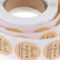 500PCs/roll Handmade Thank You Stickers Paper Label  Round Stationery Decor. 